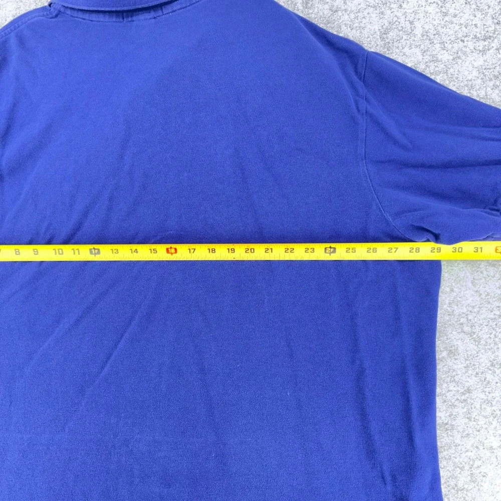 VTG Polo Ralph Lauren Mens 3XB Big Blue Yellow Crest Logo Short Sleeve Shirt Y2K